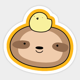 Sloth Face Baby Chick Sticker